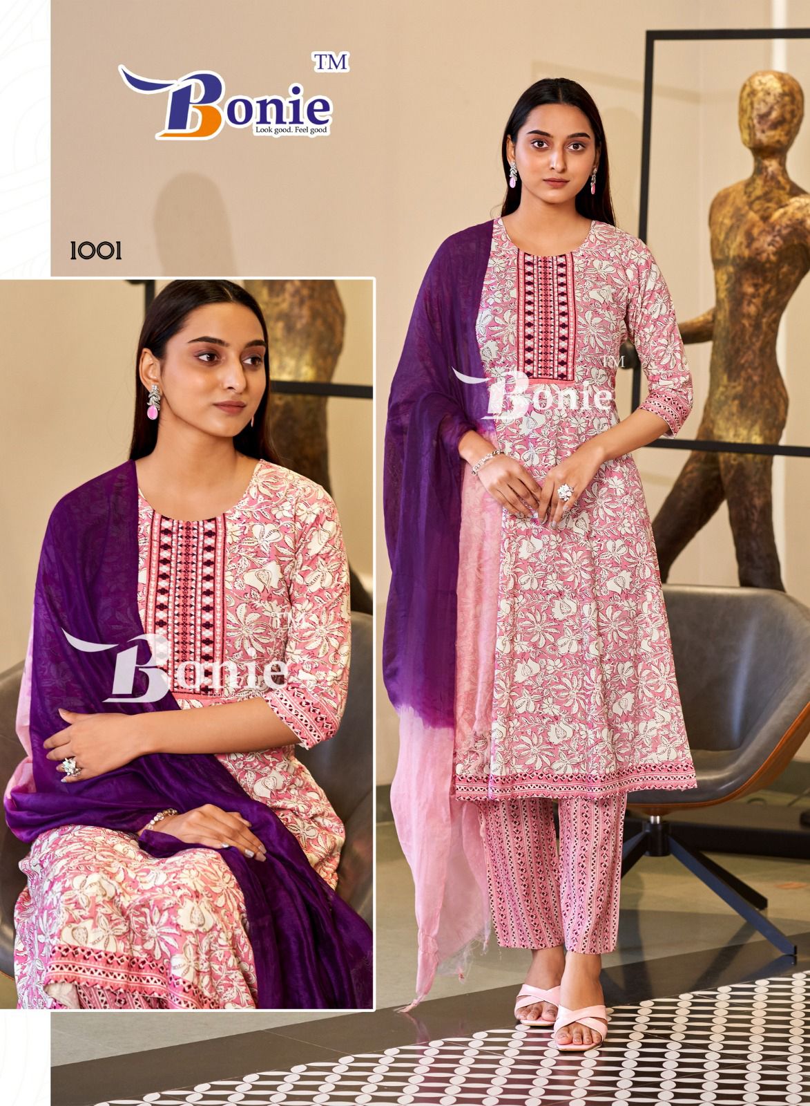 Tanvi By Bonie Rayon Printed Anarkali Kurti With Bottom Dupatta Wholesale Shop In Surat
